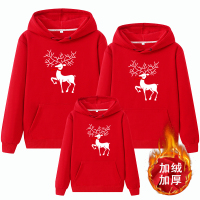 YueBin圣诞节红色亲子卫衣一家三口2020新款母子母女装洋气全家福外套冬亲子装全家