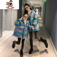 YueBin亲子装亮面棉衣2020新款秋冬装母子装冬季洋气母女装羽绒棉服外套亲子装全家