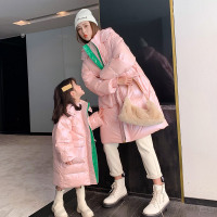 YueBin亲子装中长款羽绒服冬季2020新款潮母女装白鸭绒母子冬装洋气外套亲子装全家