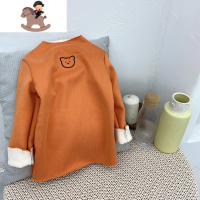 YueBin儿童一体绒打底衫保暖洋气男女童加绒长袖上衣宝宝修身弹力套头衫T恤童