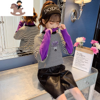 YueBin【低价】女童高领打底衫秋冬加绒2020新款保暖上衣厚长袖T恤T恤童