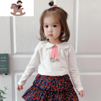 YueBin女童娃娃领长袖t恤2020新款儿童洋气童装上衣小童体恤3女宝宝秋装T恤童