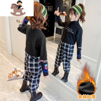 YueBin[低价]女童加绒打底衫秋冬高领棉长袖T恤加厚保暖上衣潮T恤童