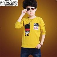 YueBin男童长袖t恤 春秋棉小孩衣服秋衣外穿大童男装上衣儿童打底衫薄T恤童