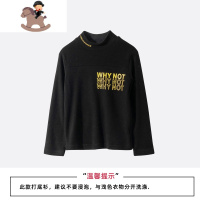 YueBinQ9/童装半高领印花儿童T恤2020冬装新休闲男童字母男童长袖T恤童