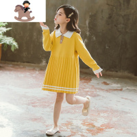 YueBin女童连衣裙春秋装2020新款毛衣毛线裙子小女孩超洋气网红时髦童装裙子童