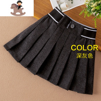 YueBin女童毛呢半身裙2020秋冬新款学院风女孩短裙洋气韩版儿童百褶裙子裙子童