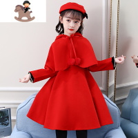 YueBin女童冬装连衣裙2020新款儿童洋气套装裙子两件套小女孩红色公主裙裙子童