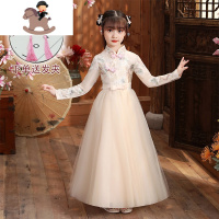YueBin女童汉服连衣裙儿童冬款加绒新年装裙冬裙女孩裙子过年洋气中国风裙子童