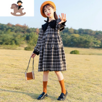 YueBin女童冬装时髦洋气连衣裙2020新款韩版童装中大童冬季女孩休闲裙子裙子童