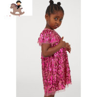 YueBin 童装女大童儿童裙子2020冬装新款亮片薄纱连衣裙 0934249裙子童