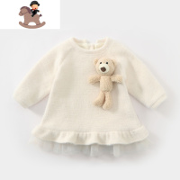 YueBin女童加绒连衣裙2020冬装新款婴幼儿加厚保暖公主裙宝宝洋气小裙子裙子童