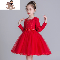 YueBin女童公主裙春秋装洋气儿童连衣裙长袖小女孩蓬蓬纱演出服白纱裙子裙子童