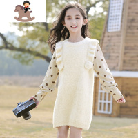 YueBin女童连衣裙秋冬季2020新款儿童加厚打底裙洋气童装小女孩秋装裙子裙子童