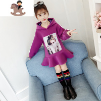 YueBin女童秋冬卫衣2020新款洋气加绒加厚儿童网红小女孩冬季金丝绒裙子裙子童