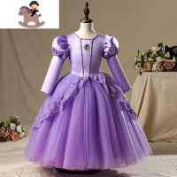 YueBin苏菲亚公主裙子女童索菲亚长袖紫色生日晚礼服秋冬钢琴演奏演出服裙子童