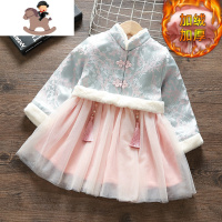 YueBin女童汉服2020中国风秋冬公主女童旗袍唐装冬季裙子女孩加绒连衣裙裙子童