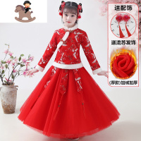 YueBin女童汉服2020秋装新款洋气公主裙秋冬裙儿童装加绒连衣裙冬季裙子裙子童