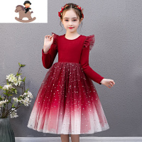 YueBin女童连衣裙2020冬装新款冬装儿童裙子洋气加绒冬款公主裙秋冬裙子童