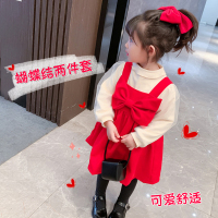 YueBin女童连衣裙加绒儿童小童红色拜年服洋气裙子宝宝冬款公主裙秋冬装裙子童
