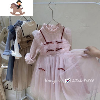 YueBin            韩国童装女童连衣裙2020冬季洋气针织拼接礼服裙春装网纱公主裙子裙子
