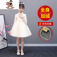 YueBin儿童连衣裙冬装过年洋气小女孩加绒裙子旗袍女童汉服公主裙秋冬裙子童