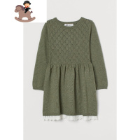 YueBin 童装女童儿童裙子2020秋冬新款蕾丝边针织连衣裙公主裙0860622裙子