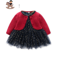 YueBin凡猎童装女宝宝连衣裙秋冬一周岁生日礼服婴儿小公主裙子新年拜年裙子童