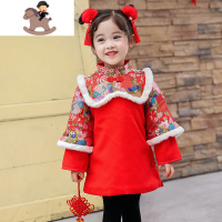 YueBin女童拜年服连衣裙子秋冬装唐装儿童装新年衣服中国风宝宝汉服过年裙子