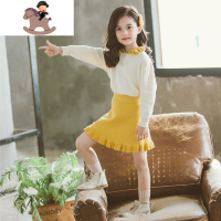 YueBin女童毛衣连衣裙2021新款春秋装洋气公主裙子儿童春季两件套裙韩版裙子