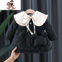 YueBin女童秋冬装连衣裙2020新款宝宝加厚娃娃领公主裙1岁3儿童洋气裙子裙子