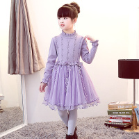 YueBin秋装女童连衣裙加绒毛衣洋气儿童公主裙中大童冬季加厚裙子秋冬裙子