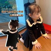 YueBin女童针织连衣裙儿童2020新款秋冬装女宝宝加绒裙子小童毛衣公主裙裙子
