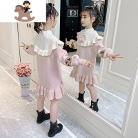 YueBin女童新年装大童连衣裙秋冬款儿童裙子公主裙2020新款洋气过年衣服裙子
