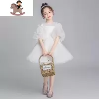 YueBin女童晚礼服公主裙蓬蓬纱小孩花童婚纱儿童演出服高贵洋气白色秋冬裙子
