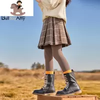 YueBin女童毛呢半身裙2020冬装新款洋气复古格子儿童百褶裙中大童装裙子裙子