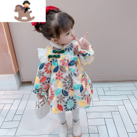 YueBin女童连衣裙冬装新款洋气加绒公主裙儿童过年裙子女宝宝新年装衣服裙子