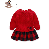 YueBin凡猎童装女宝宝秋冬连衣裙加绒公主洋气裙子婴儿周岁礼服新年拜年裙子