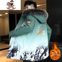 YueBin青少年秋冬装棉衣中长款12岁大童13初中男孩羽绒棉服16高中生外套毛衣