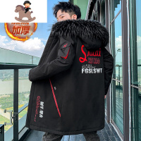 YueBin冬装加绒加厚中长款男孩大童12-15岁青少年初中学生14-16夹克外套毛衣