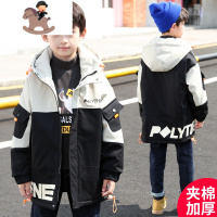YueBin童装男童秋冬装中长款外套2020新款中大童洋气加棉加厚风衣韩版潮毛衣