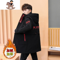 YueBin冬季加绒加厚男孩外套12岁大童15风衣13初中学生高中生帅气冬装14毛衣