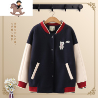YueBin初中女生大童秋冬款毛呢棒球服甜美少女学院风高中生加厚外套女装毛衣