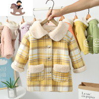 YueBin女童毛呢大衣秋冬2020新款韩版中长款儿童女宝宝冬装加绒外套洋气毛衣