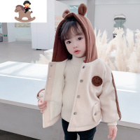YueBin婴儿外套秋冬装女童毛呢子小姑娘洋气大衣宝宝儿童冬季加厚保暖潮毛衣