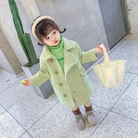YueBin2020新款女童羊毛呢大衣中小童宝加棉呢子大衣毛呢外套小童洋气毛衣