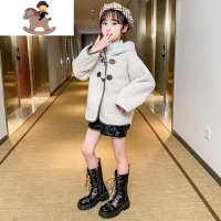 YueBin女童两面穿外套秋冬款加绒加厚仿皮草洋气儿童宝宝冬装毛呢子大衣毛衣