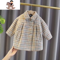 YueBin女童呢子外套儿童秋冬风衣新款小童宝宝洋气韩版毛呢大衣加厚潮韩毛衣