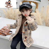 YueBin女童毛呢外套洋气秋冬2020冬季新款加绒加厚儿童宝宝时髦呢子大衣毛衣