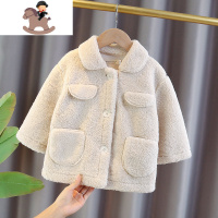 YueBin女童羊羔毛外套2020新款秋冬装洋气儿童加厚呢子大衣冬季宝宝毛呢毛衣
